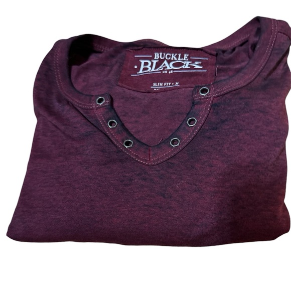 Buckle Black Burnout Men’s T-Shirts Maroon Size M - Picture 6 of 11